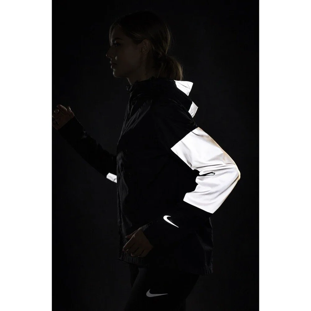Nike Run Division Flash‎ Jacket Women M Black  Zip Reflective CU3383-010